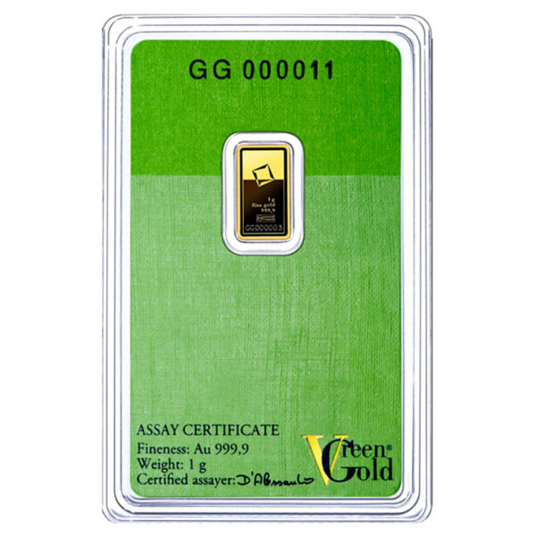 1 g. Investicinis aukso luitas Green gold G901