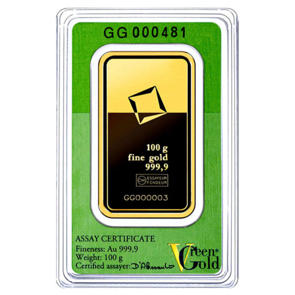 100 g. Investicinis aukso luitas Green gold G100