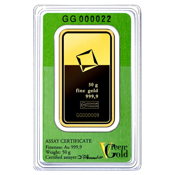 50 g. Investicinis aukso luitas Green gold G950