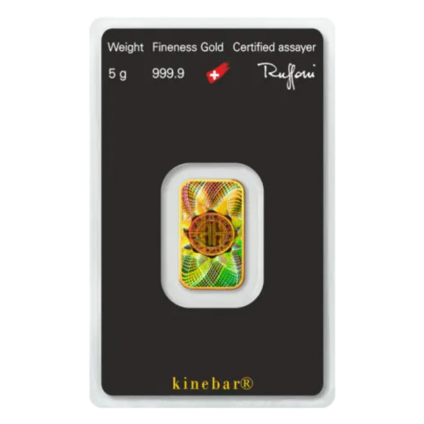 5 g. Investicinis aukso luitas Argor-Heraeus kinebar AH905