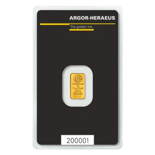 1 g. Investicinis aukso luitas Argor-Heraeus