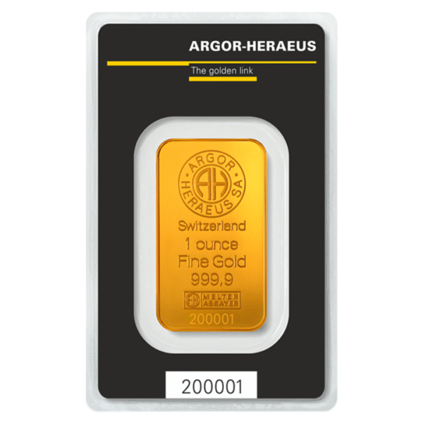 1 oz. Investicinis aukso luitas Argor-Heraeus Kinebar AH931